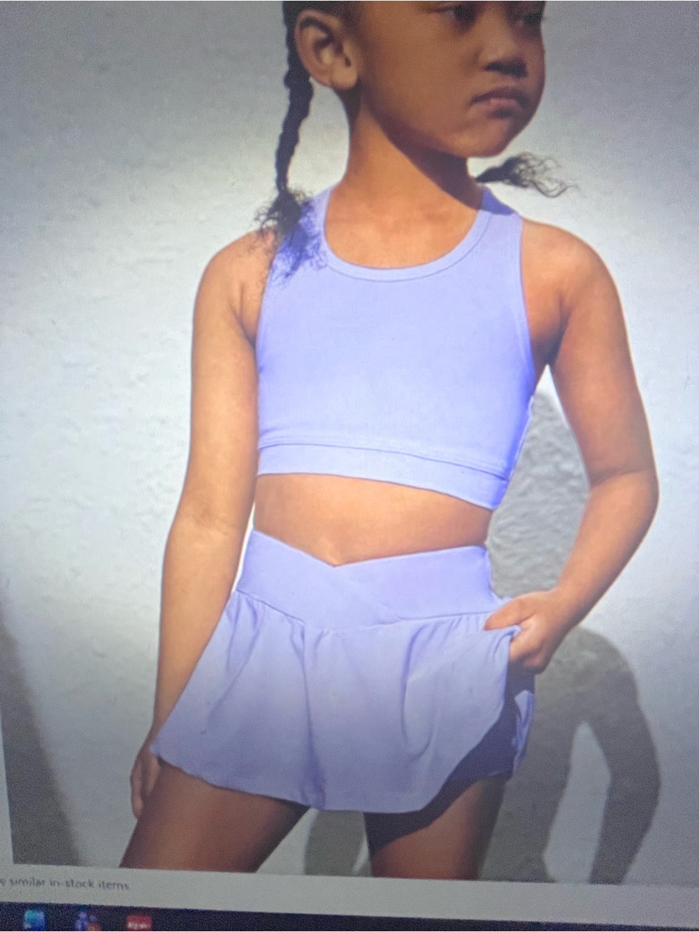 SHEIN Lavender Girls Athletic top and bottom set